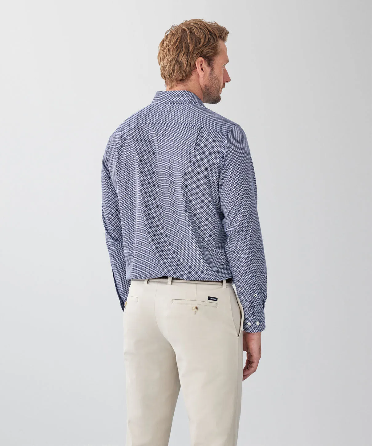 Easy Care Geo Print Long Sleeve Shirt - Navy sold by GAZMAN product image thumbnail 2