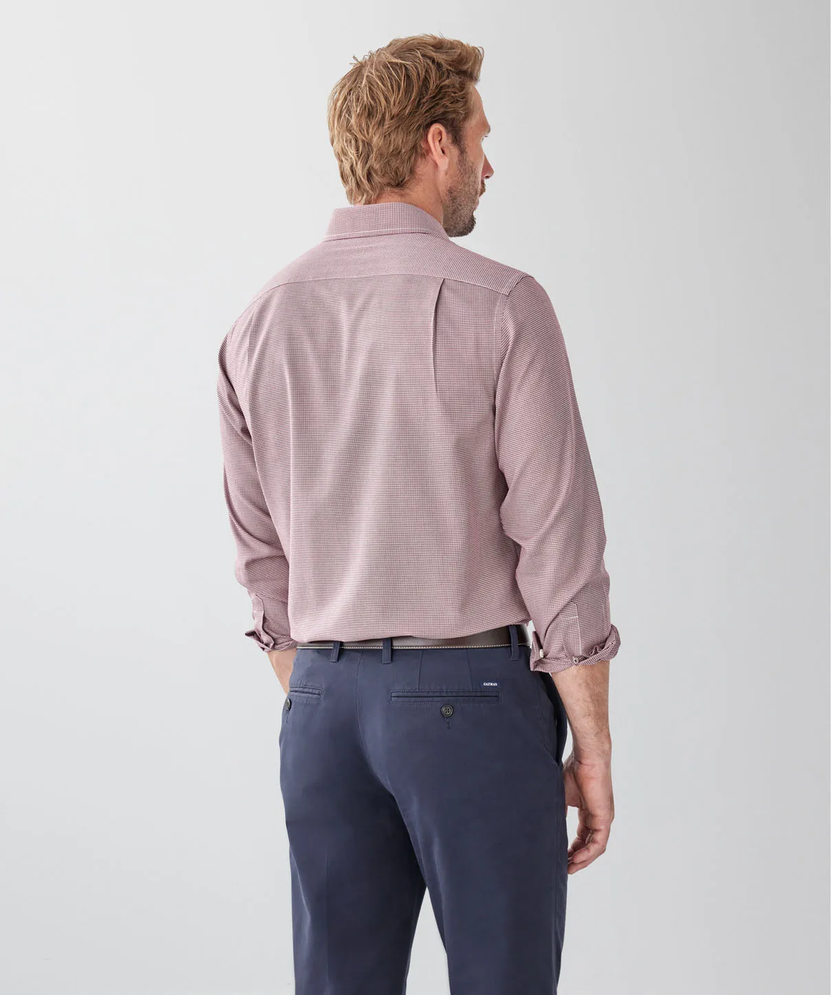 Non-Iron Micro Dobby Twill Long Sleeve Shirt - Plum sold by GAZMAN product image thumbnail 2