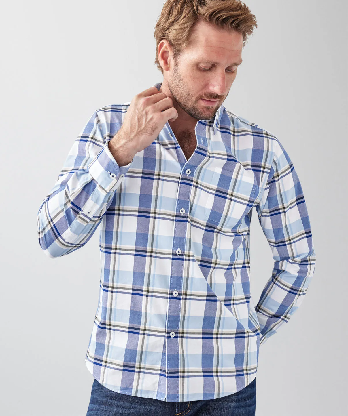 Casual Oxford Check Long Sleeve Shirt - Multi sold by GAZMAN product image thumbnail 3