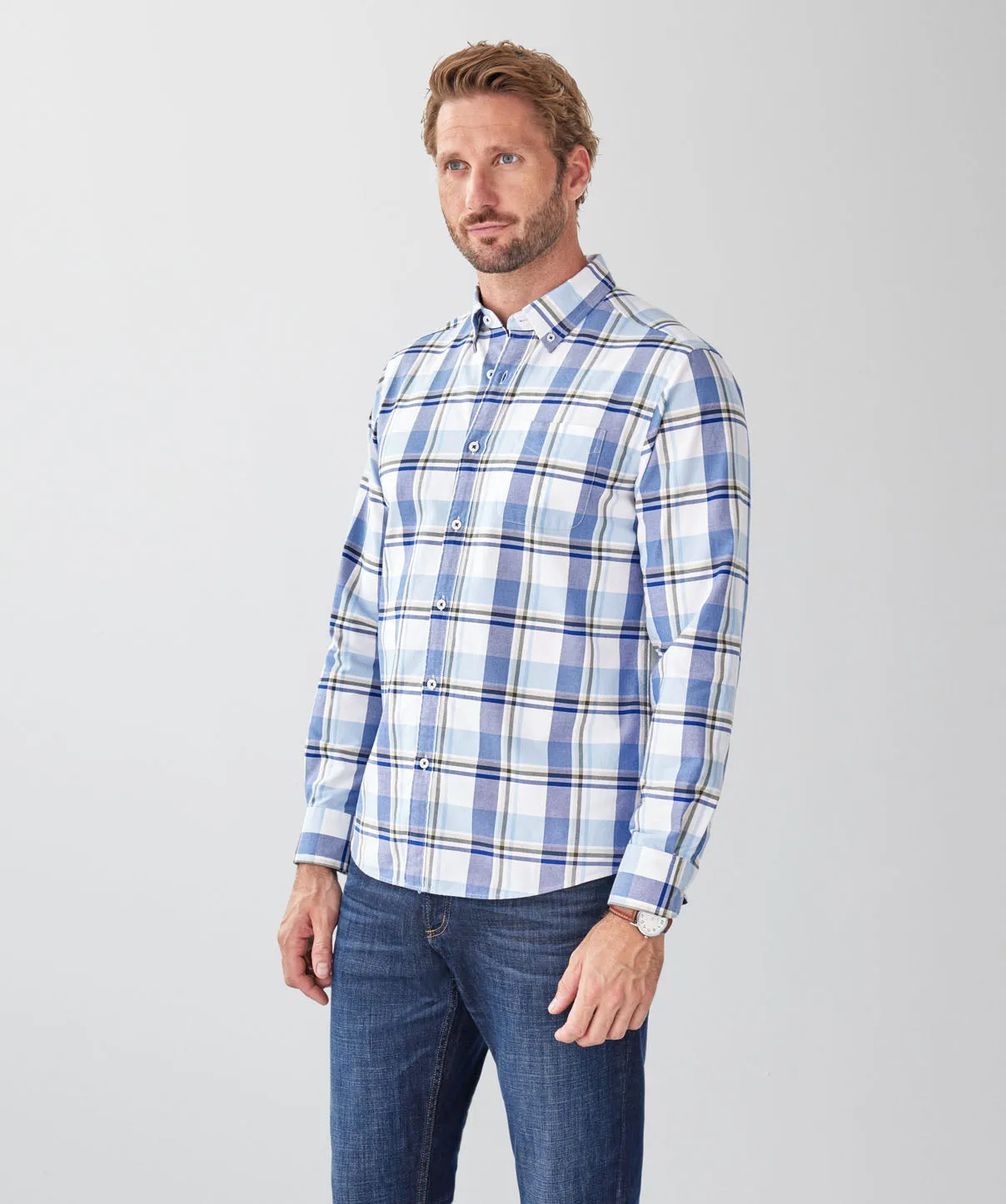 Casual Oxford Check Long Sleeve Shirt - Multi sold by GAZMAN product image thumbnail 5