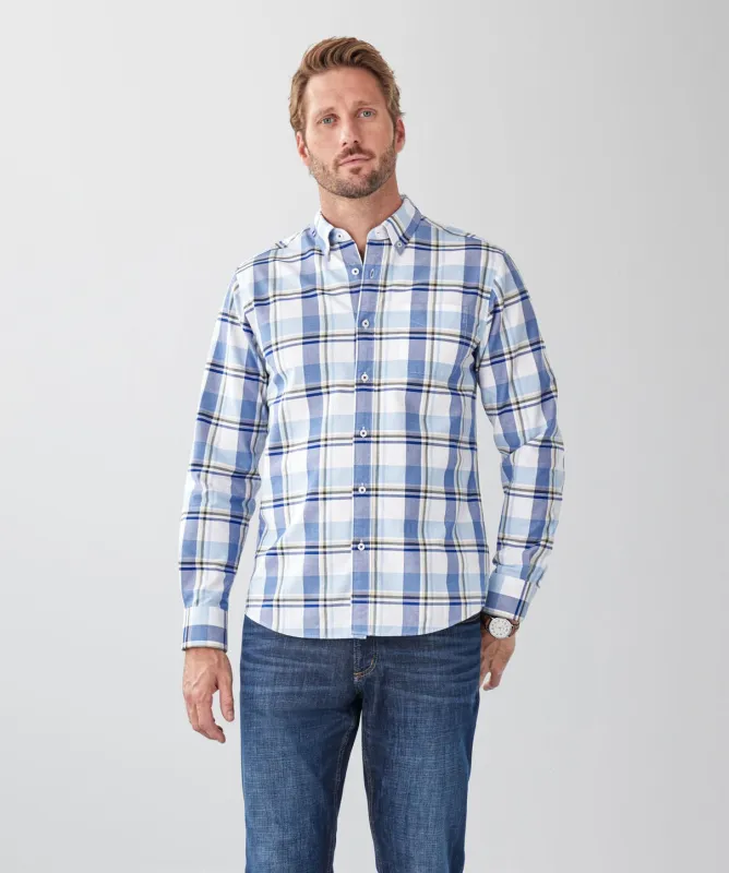 Casual Oxford Check Long Sleeve Shirt - Multi sold by GAZMAN