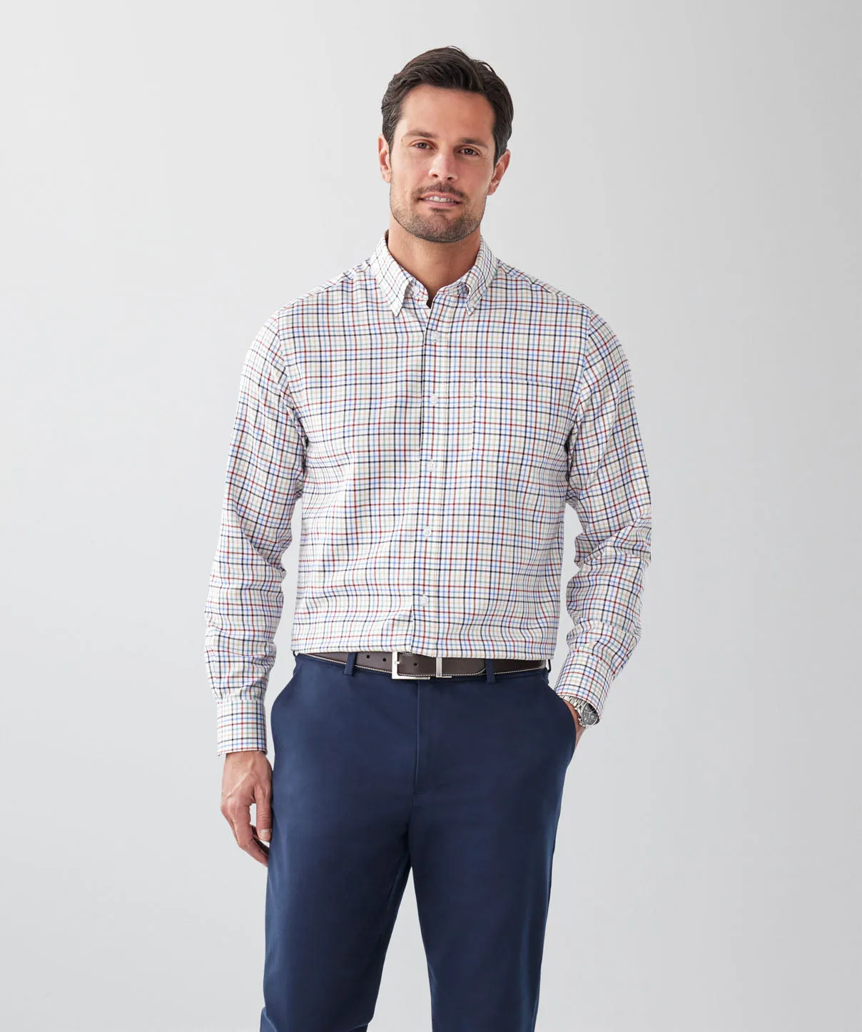 Easy Care Multi Check Long Sleeve Shirt - Multi Check sold by GAZMAN
