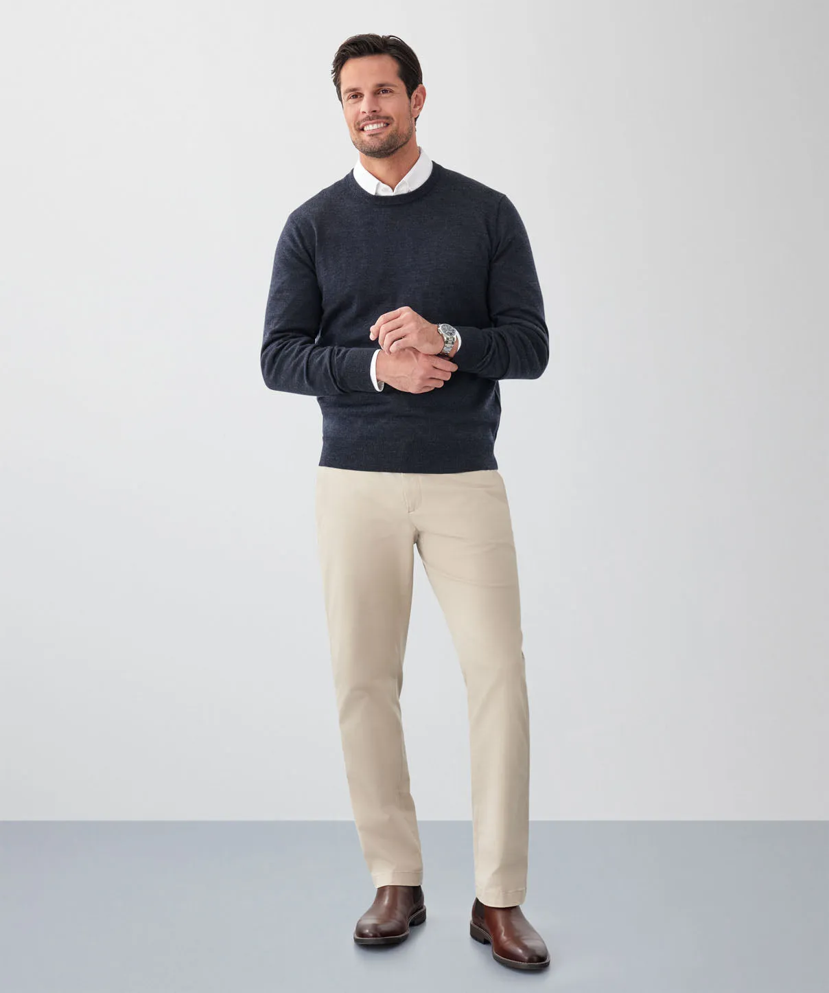 Merino Crew Neck Knit - Charcoal sold by GAZMAN product image thumbnail 4