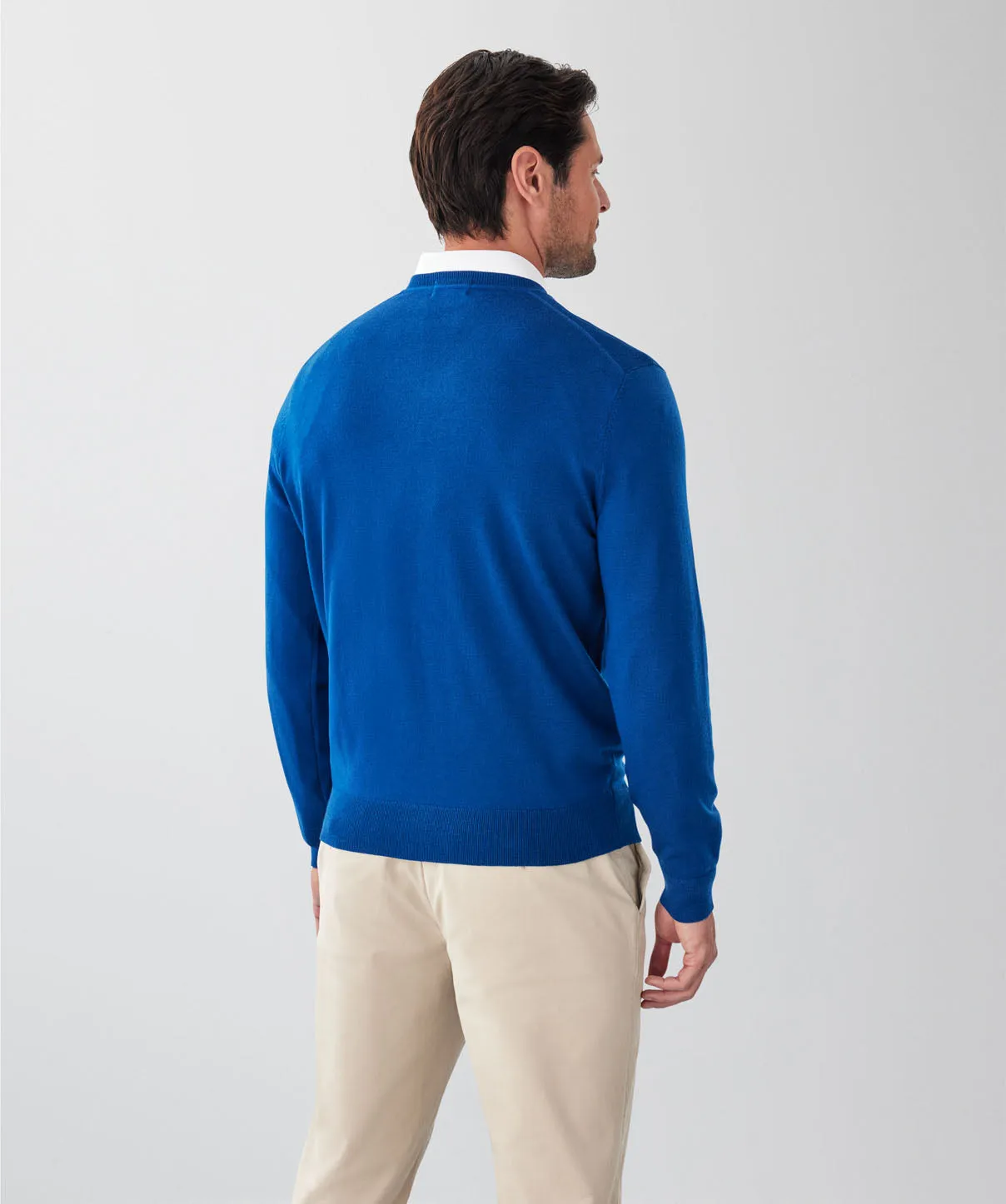 Merino V-Neck Knit - Cobalt sold by GAZMAN product image thumbnail 2