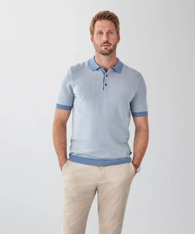Birdseye Knit Polo - Steel made by GAZMAN
