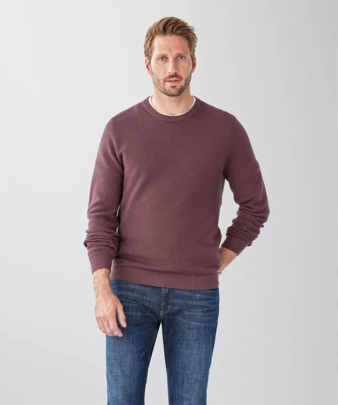 Cotton Textured Crew Knit - Plum sold by GAZMAN