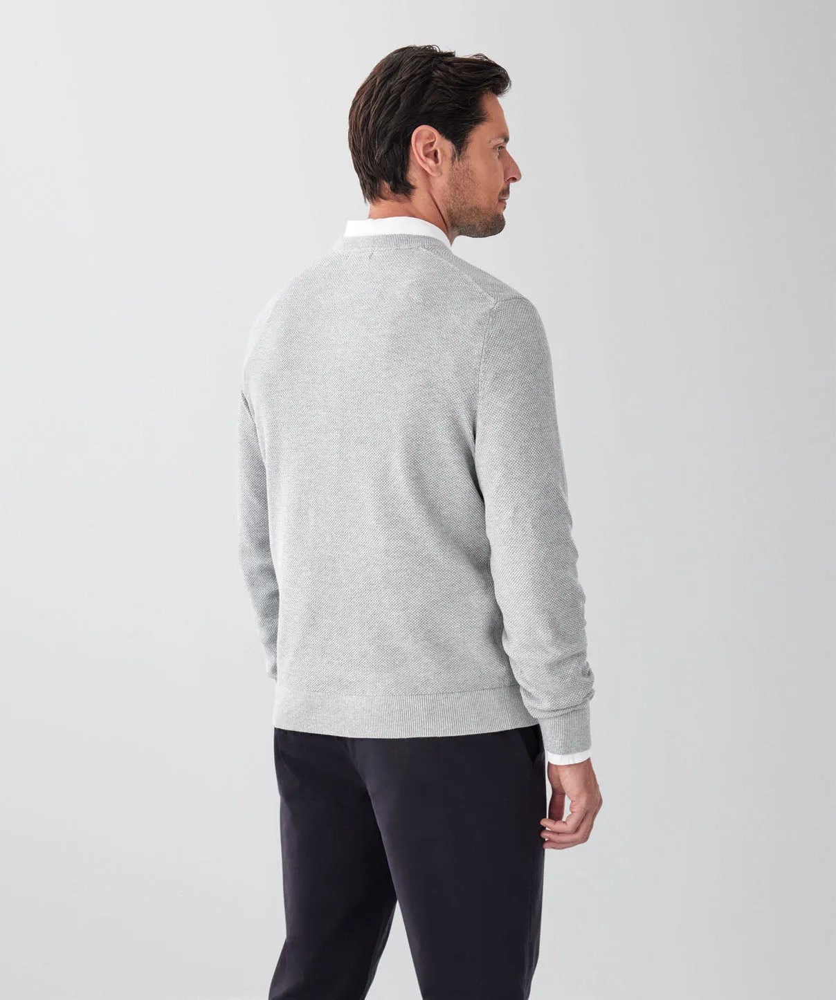 Cotton Textured Crew Knit - Light Grey sold by GAZMAN product image thumbnail 2