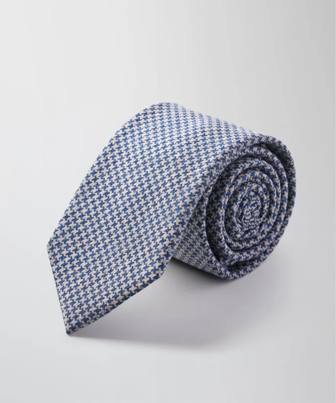 Silk Blend Houndstooth Tie - Blue made by GAZMAN