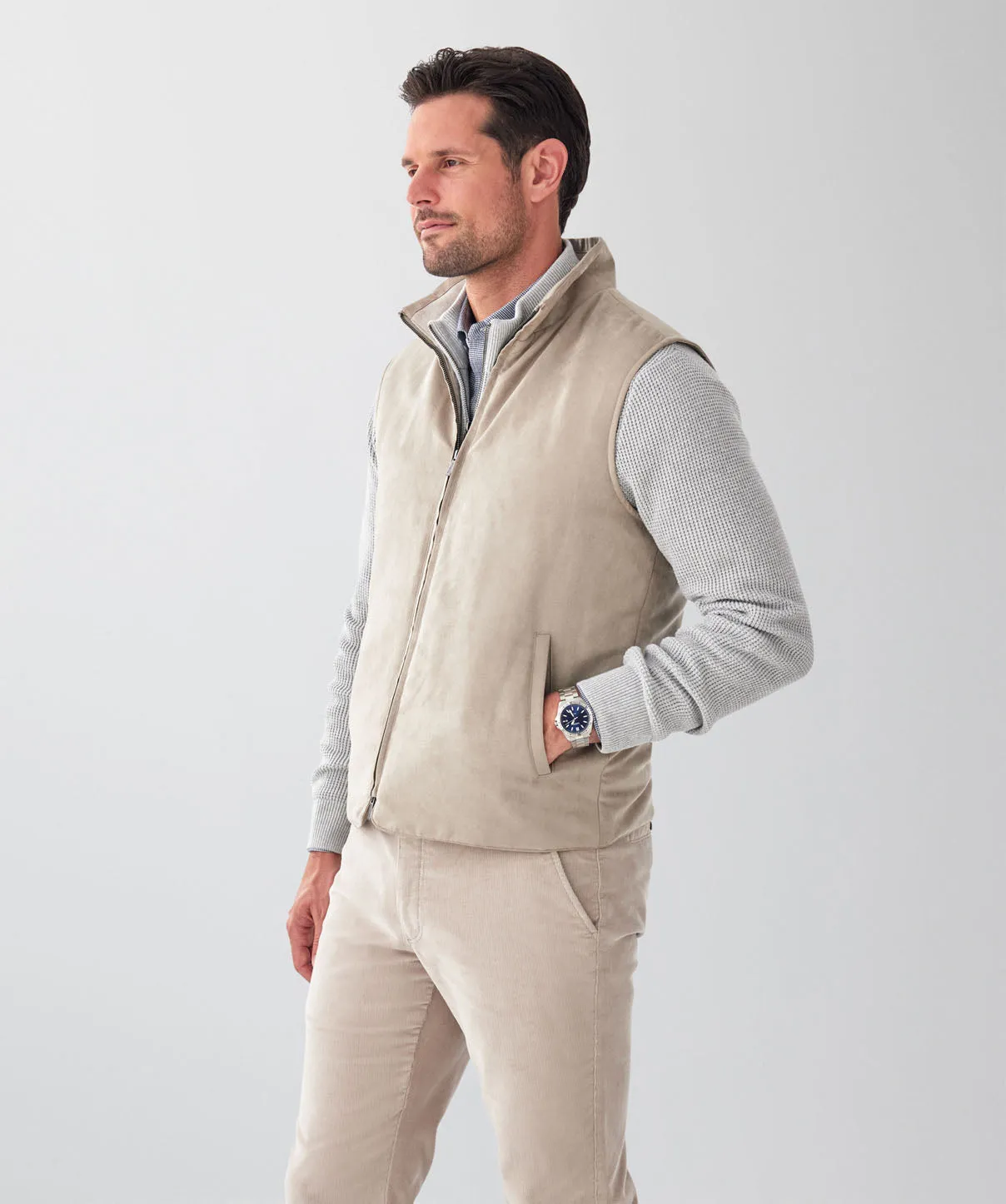 Mock Suede Vest - Stone sold by GAZMAN product image thumbnail 5
