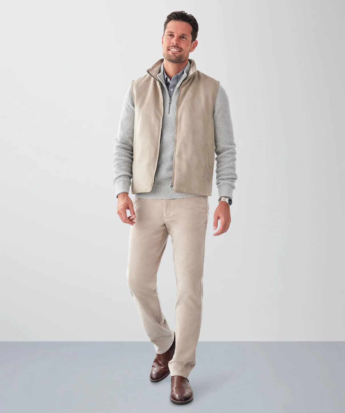 Mock Suede Vest - Stone sold by GAZMAN product image thumbnail 4
