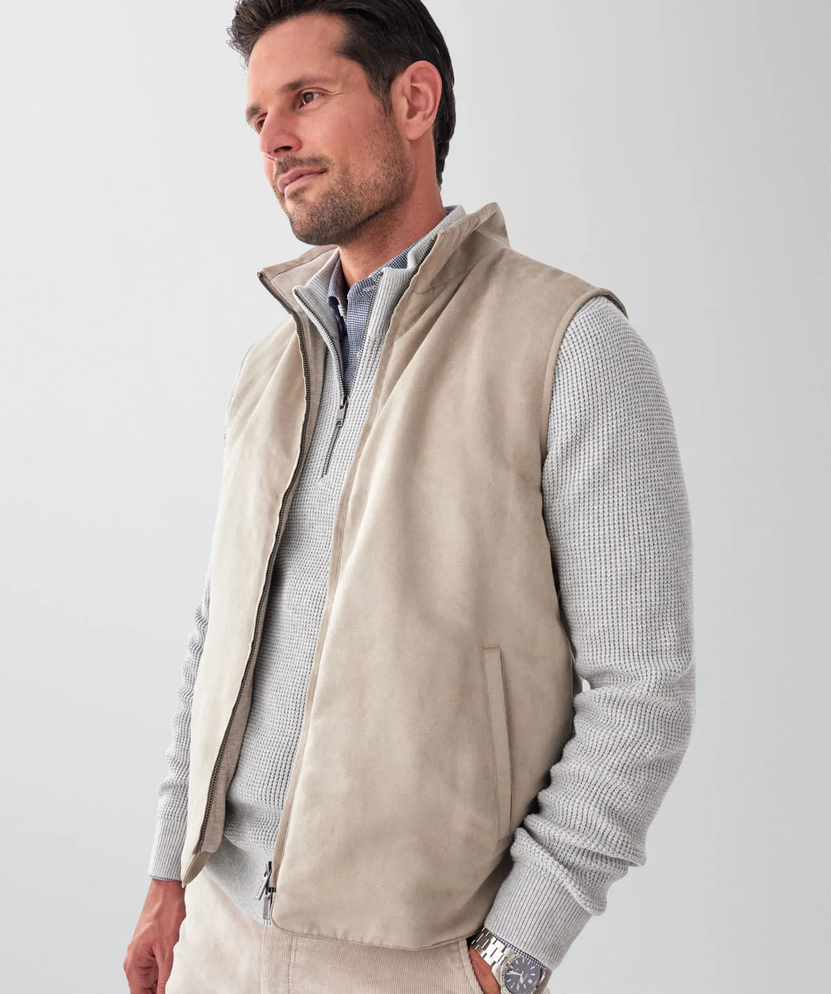 Mock Suede Vest - Stone sold by GAZMAN product image thumbnail 3