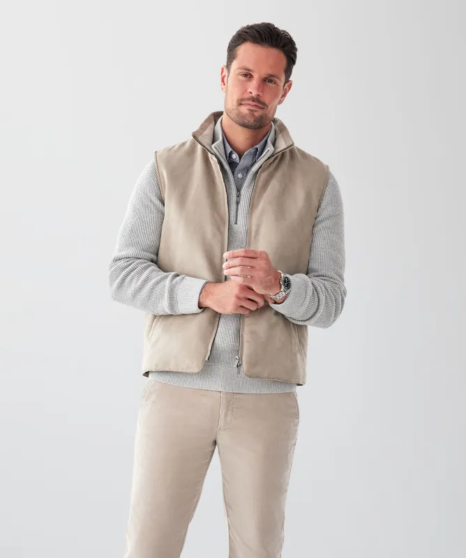Mock Suede Vest - Stone made by GAZMAN