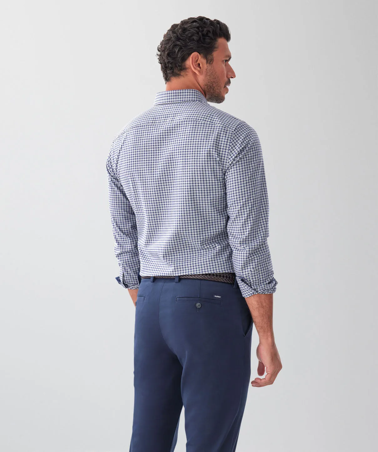 Tailored Fit Easy Care Multi Check Long Sleeve Shirt - Mid Grey sold by GAZMAN product image thumbnail 2