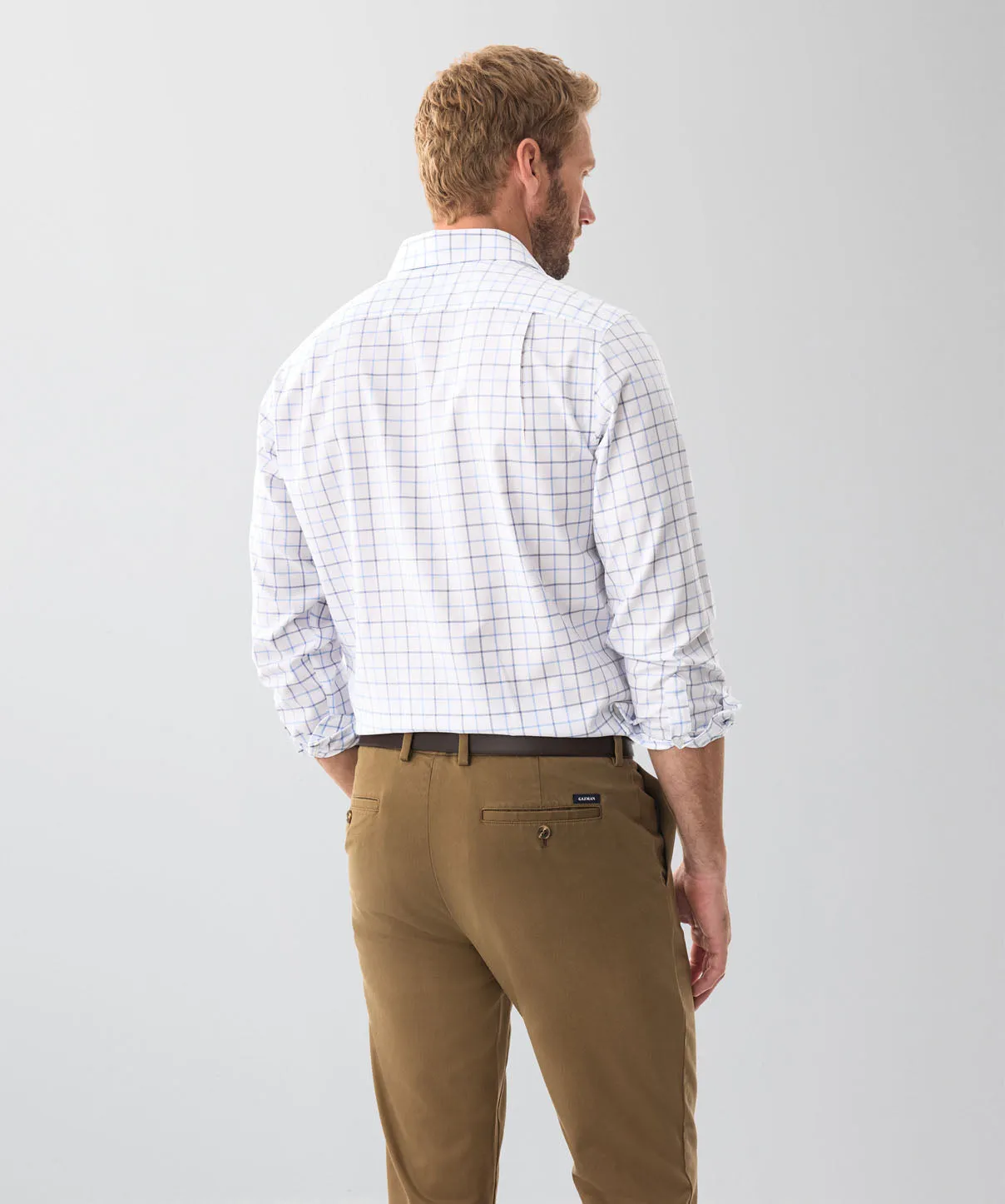 Non-Iron Twill Check Long Sleeve Shirt - White sold by GAZMAN product image thumbnail 2