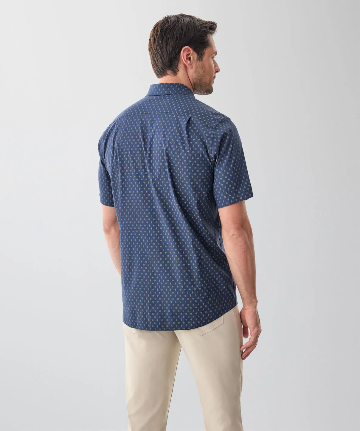 Performance Geo Print Short Sleeve Shirt - Dark Navy sold by GAZMAN product image thumbnail 2