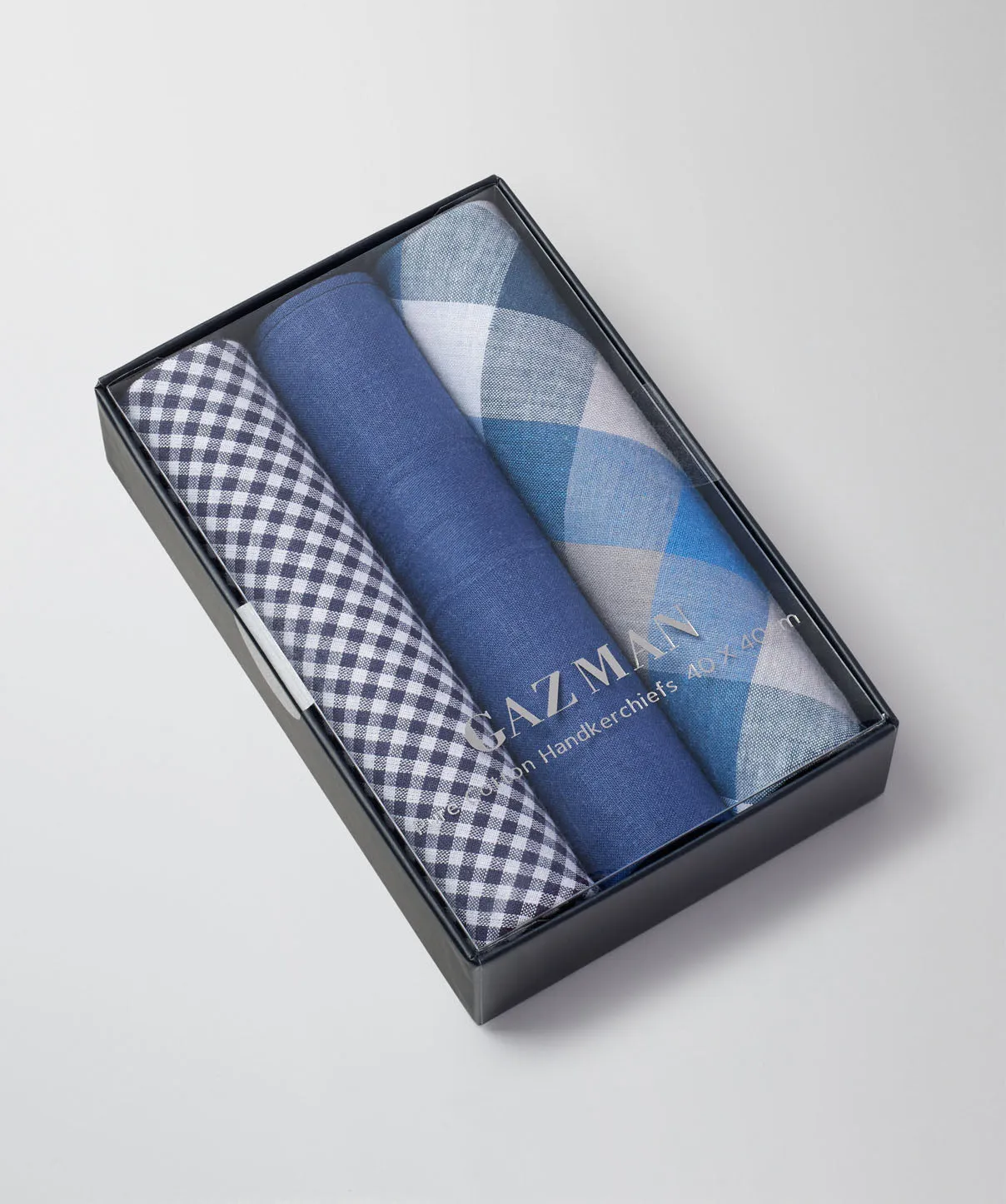 Box Set of 3 Mixed Handkerchiefs - Blue Mix sold by GAZMAN product image thumbnail 2
