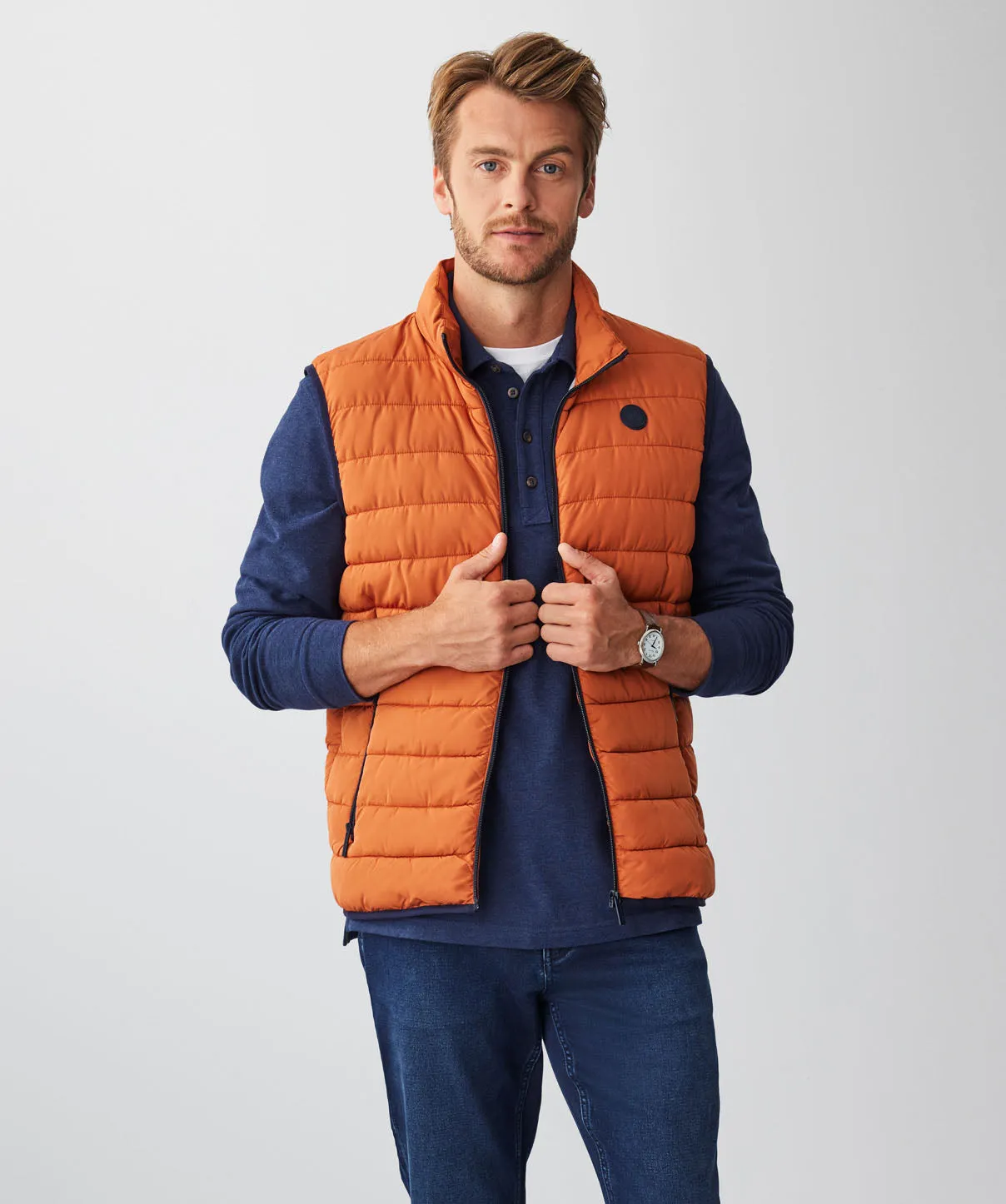 Lightweight Puffer Vest - Burnt Orange sold by GAZMAN