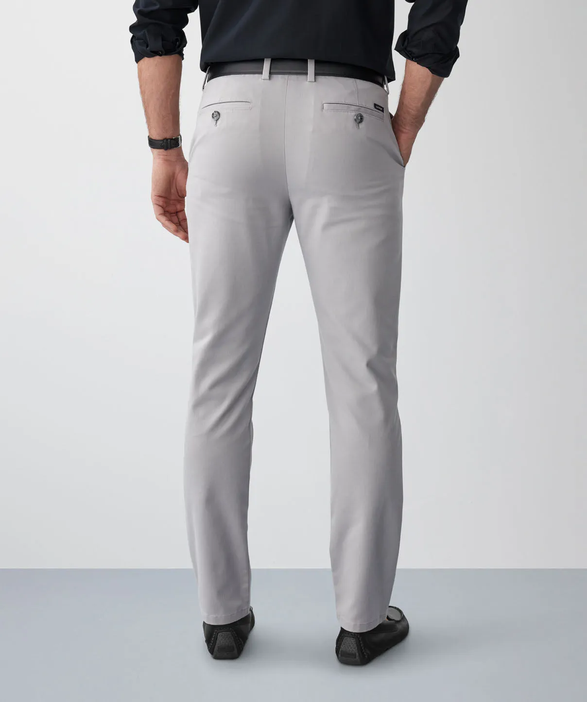 Non-Iron Modern Chino Pants - Grey sold by GAZMAN product image thumbnail 3