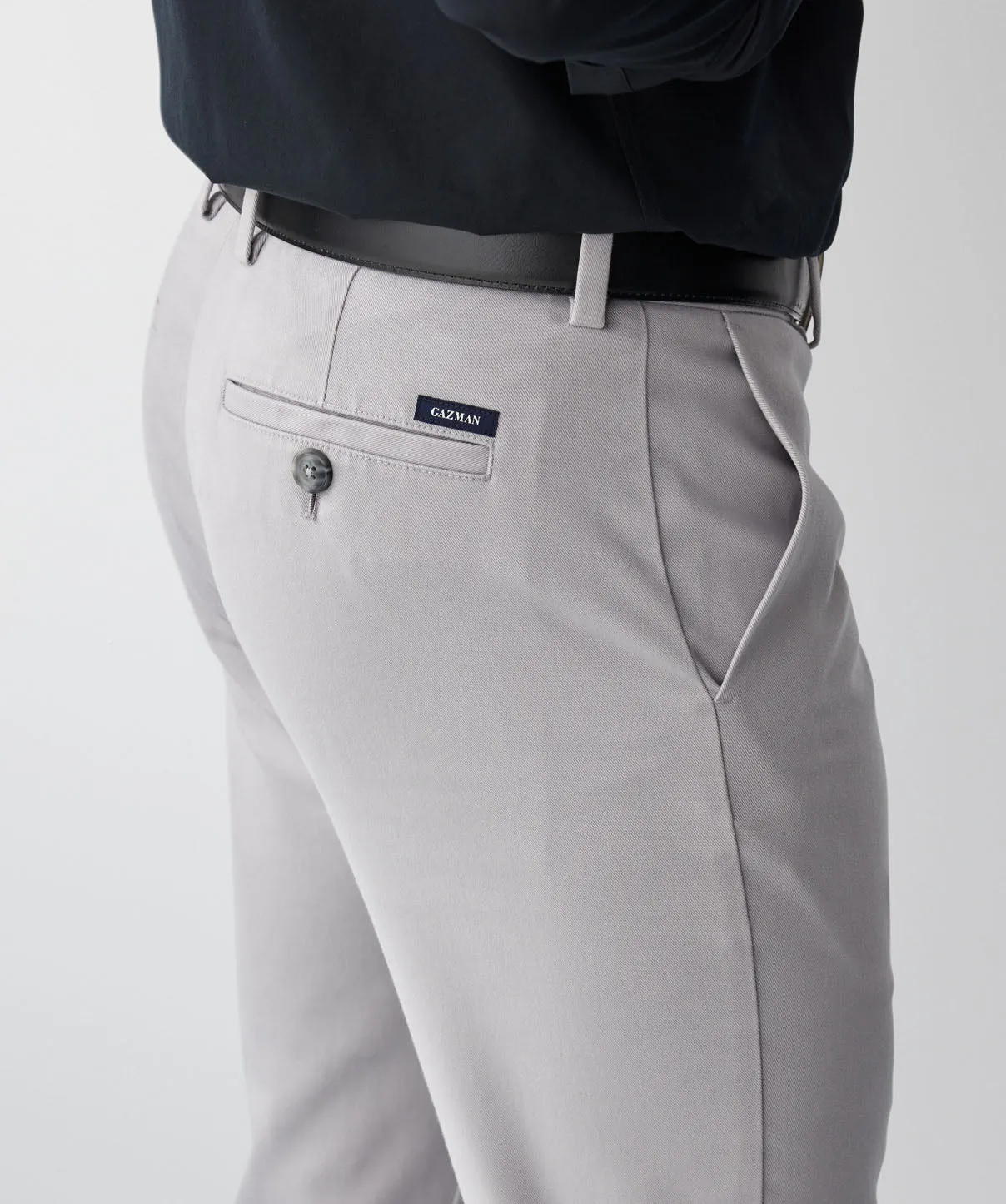 Non-Iron Modern Chino Pants - Grey sold by GAZMAN product image thumbnail 4