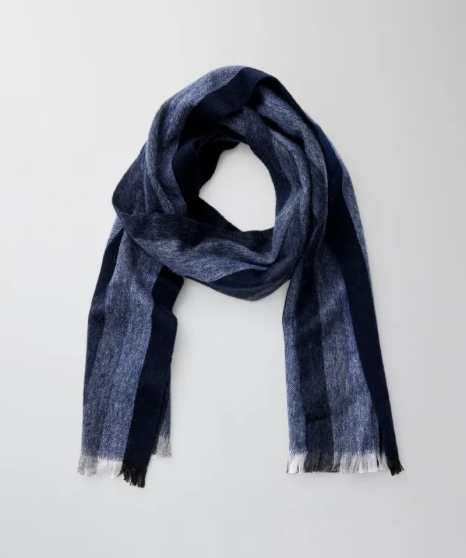 Herringbone Wool Scarf - Charcoal sold by GAZMAN
