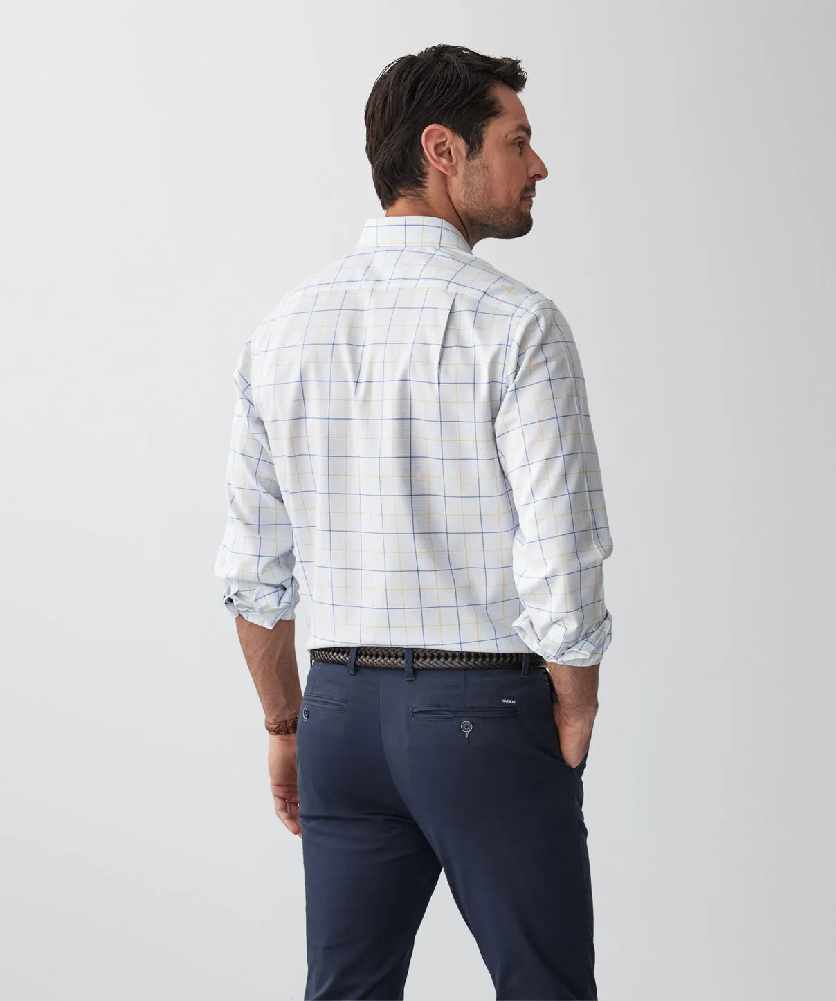 Tailored Non Iron Twill Check Long Sleeve Shirt - Sky Blue sold by GAZMAN product image thumbnail 3