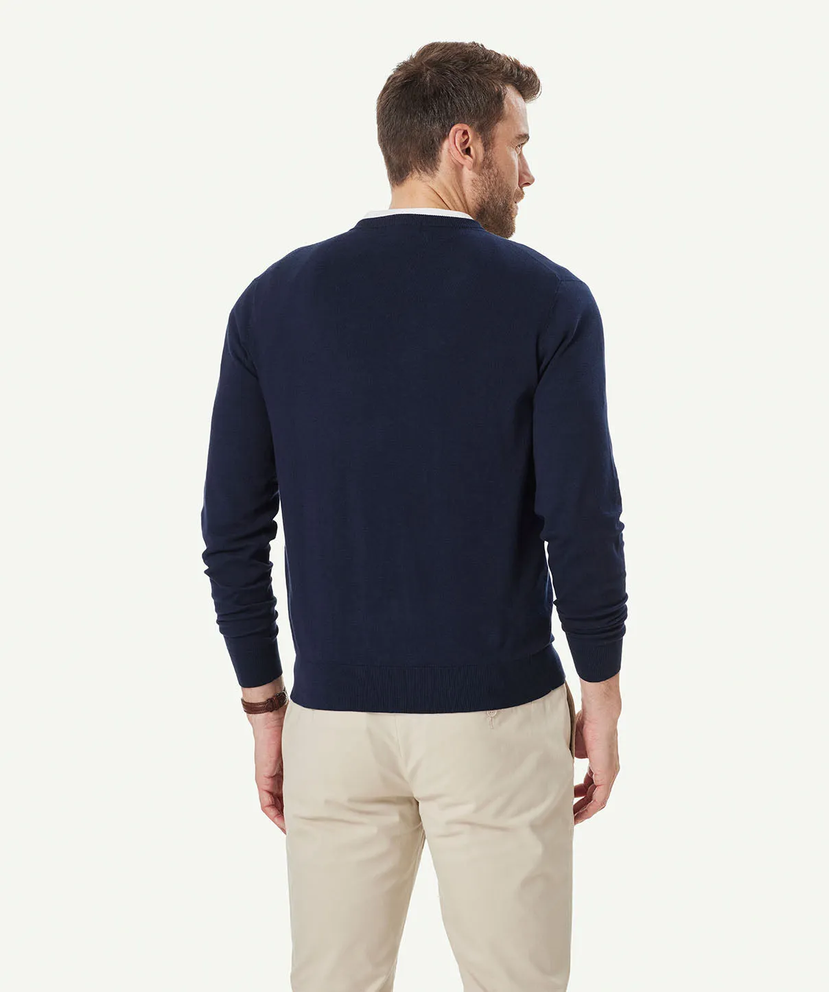 High Flex V Neck Knit - Navy sold by GAZMAN product image thumbnail 3