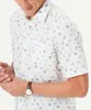 Linen Blend Turtle Print Short Sleeve Shirt - White sold by GAZMAN