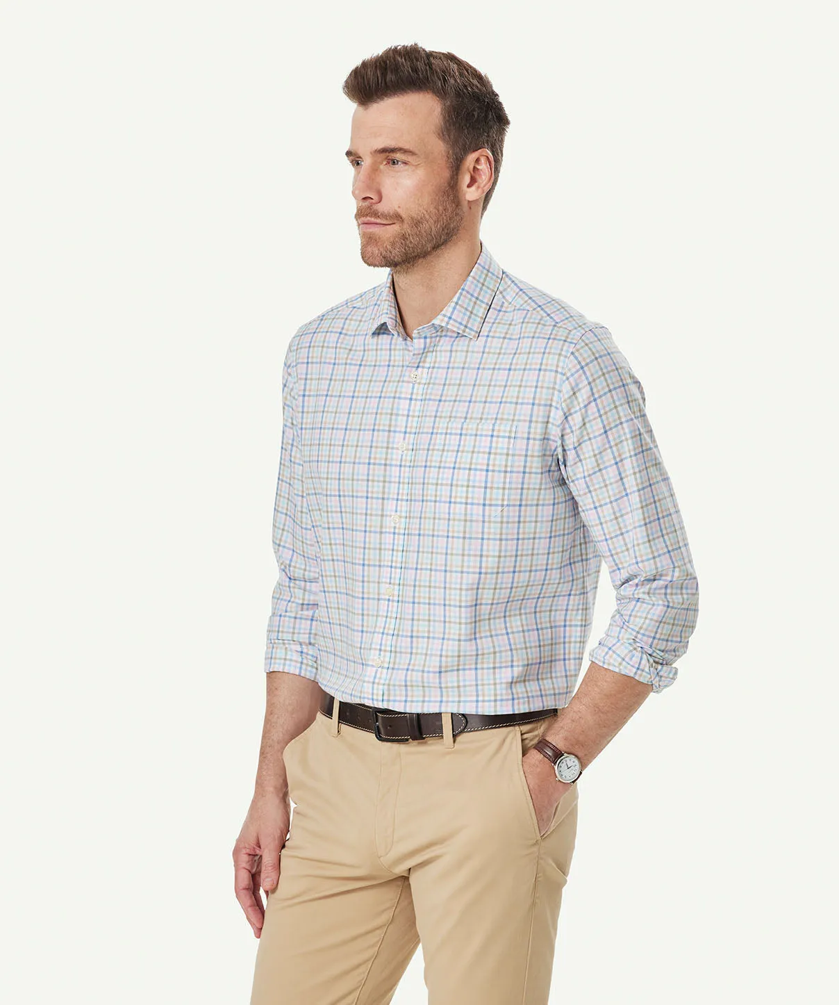 Easy Care Twill Multi Check Long Sleeve Shirt - Multi Check sold by GAZMAN product image thumbnail 5