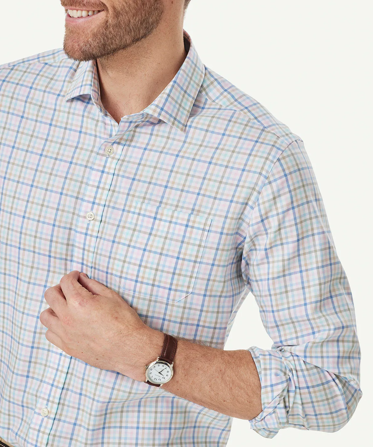 Easy Care Twill Multi Check Long Sleeve Shirt - Multi Check sold by GAZMAN product image thumbnail 4