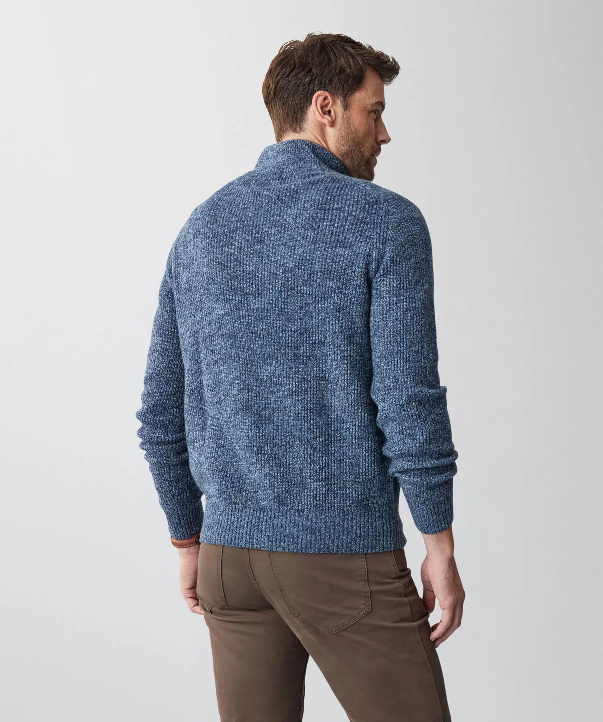 Wool Blend Half Zip Knit - Denim sold by GAZMAN product image thumbnail 3