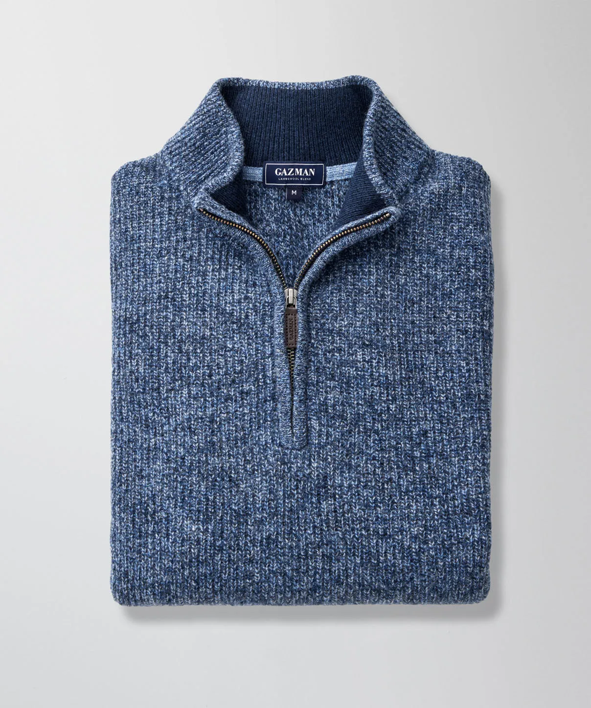 Wool Blend Half Zip Knit - Denim sold by GAZMAN product image thumbnail 2