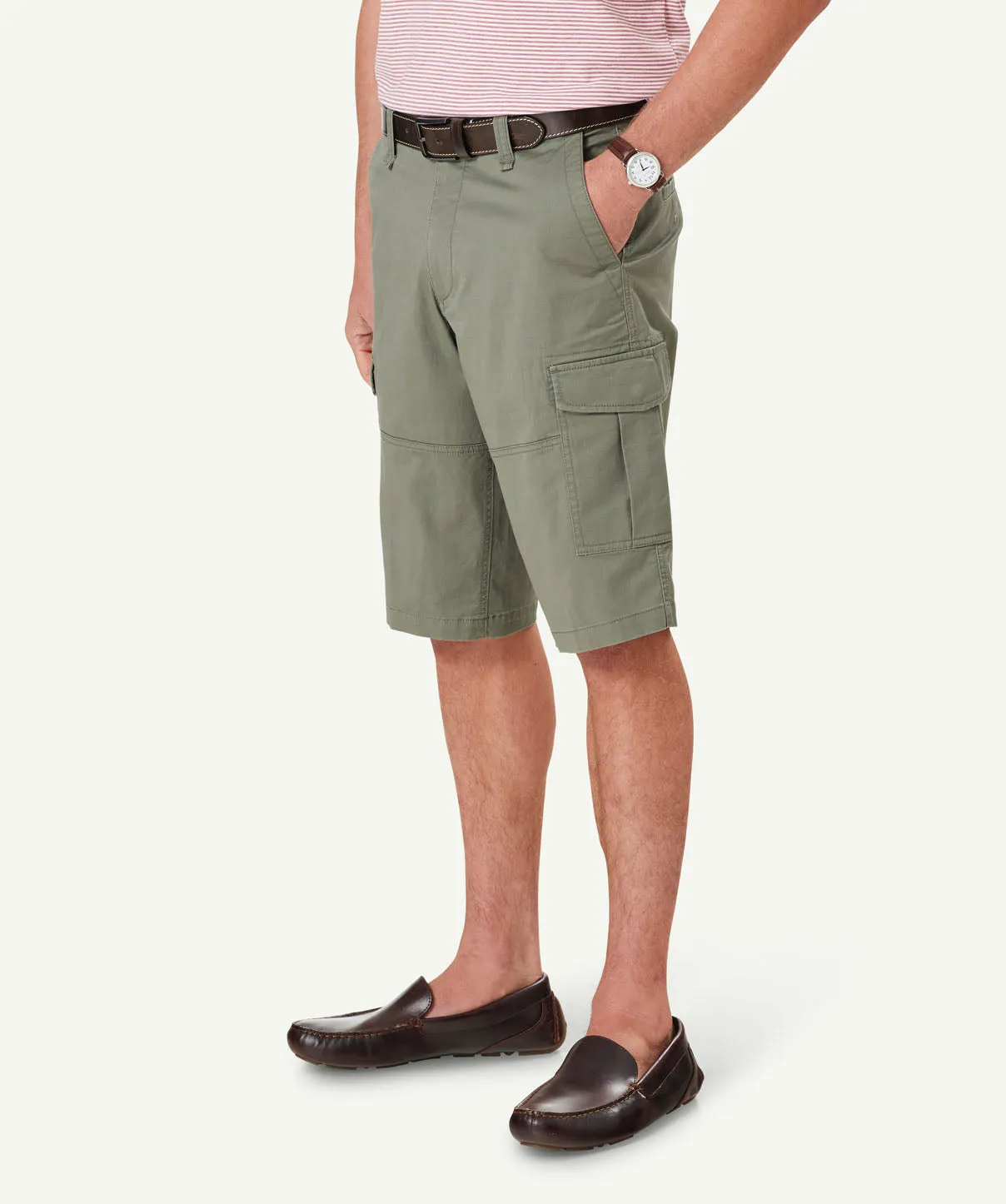 Long Cargo Shorts - Khaki sold by GAZMAN