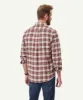 Brushed Twill Check Long Sleeve Shirt - Terracotta sold by GAZMAN