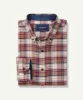 Brushed Twill Check Long Sleeve Shirt - Terracotta sold by GAZMAN