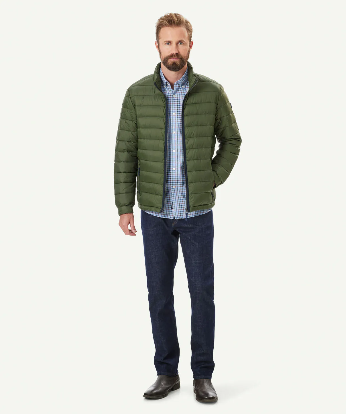 Lightweight Puffer Jacket - Dark Olive sold by GAZMAN product image thumbnail 5