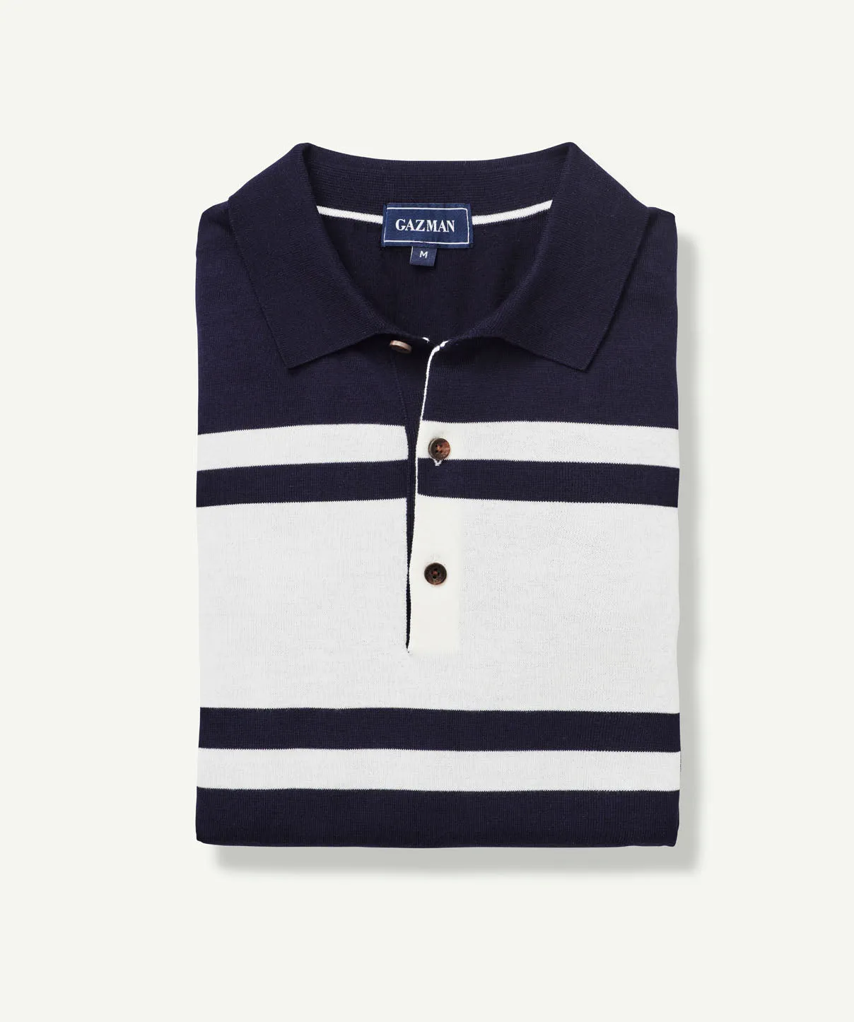 Chest Stripe Knit Polo - Navy sold by GAZMAN product image thumbnail 2