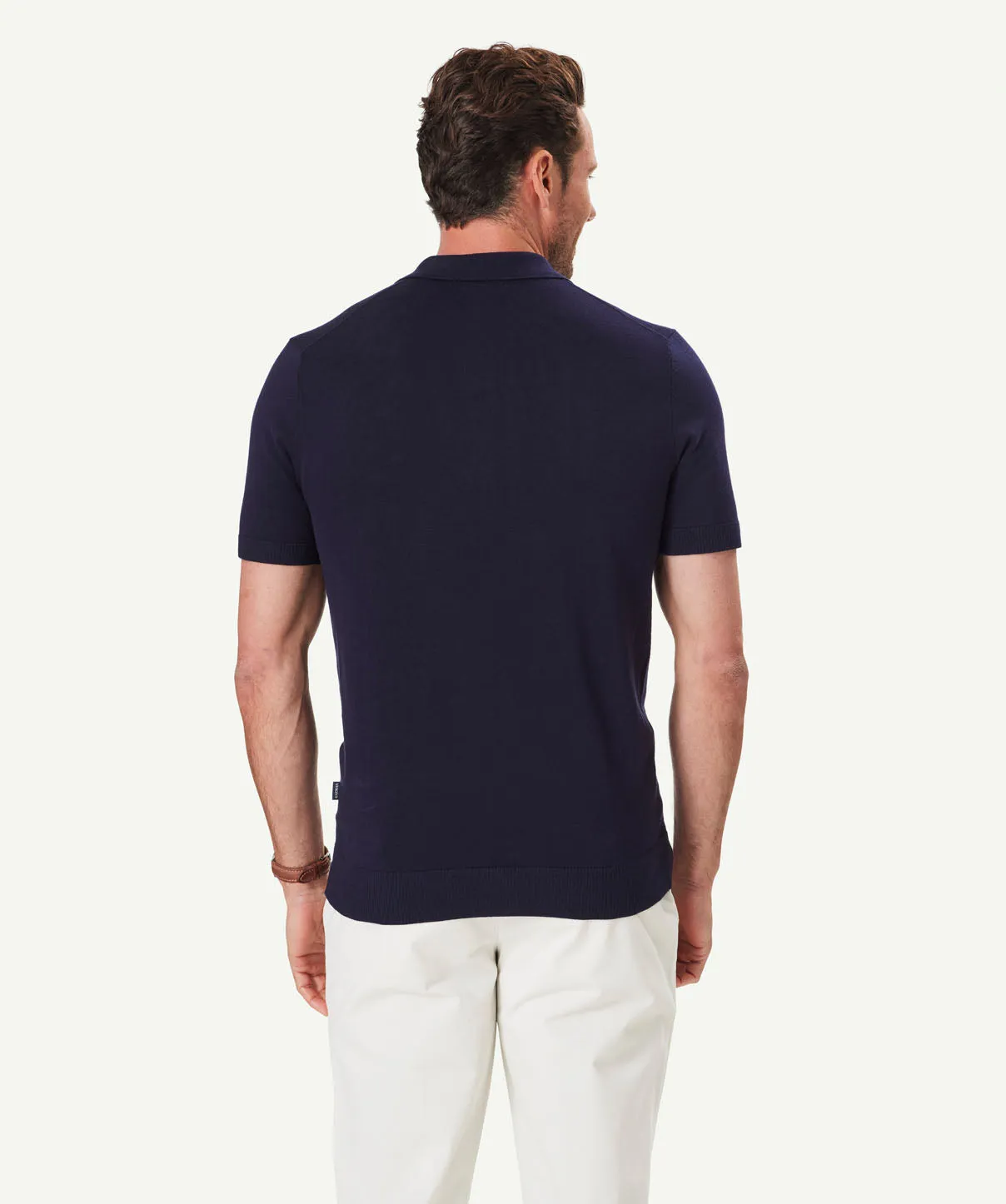 Chest Stripe Knit Polo - Navy sold by GAZMAN product image thumbnail 4