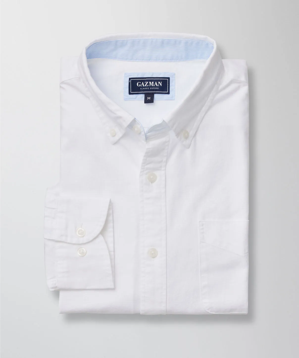 Plain Casual Oxford Long Sleeve Shirt - White sold by GAZMAN product image thumbnail 3