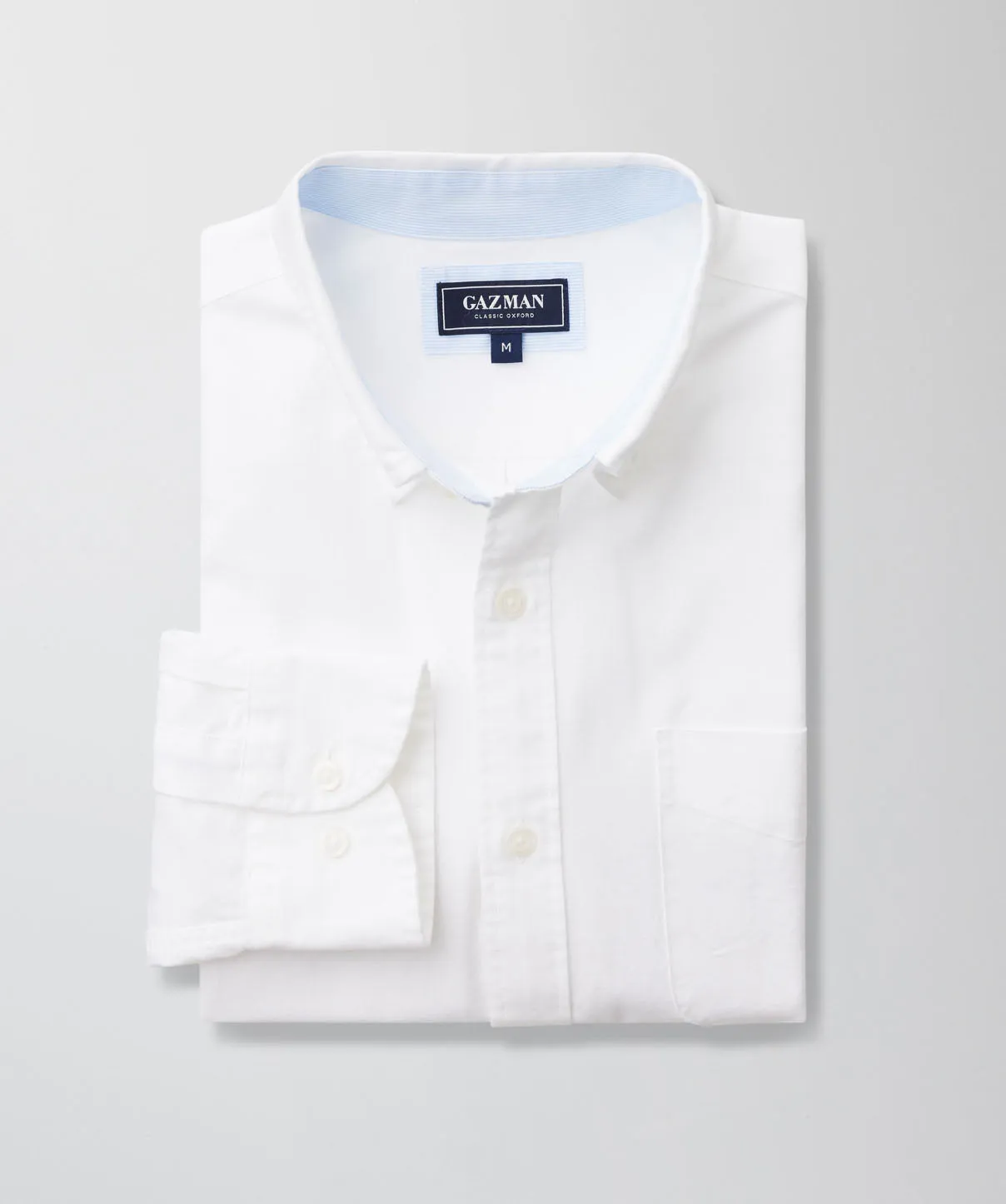 Plain Casual Oxford Long Sleeve Shirt - White sold by GAZMAN product image thumbnail 2