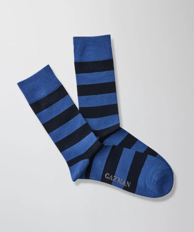 Non Tight Stripe Sock - Blue sold by GAZMAN