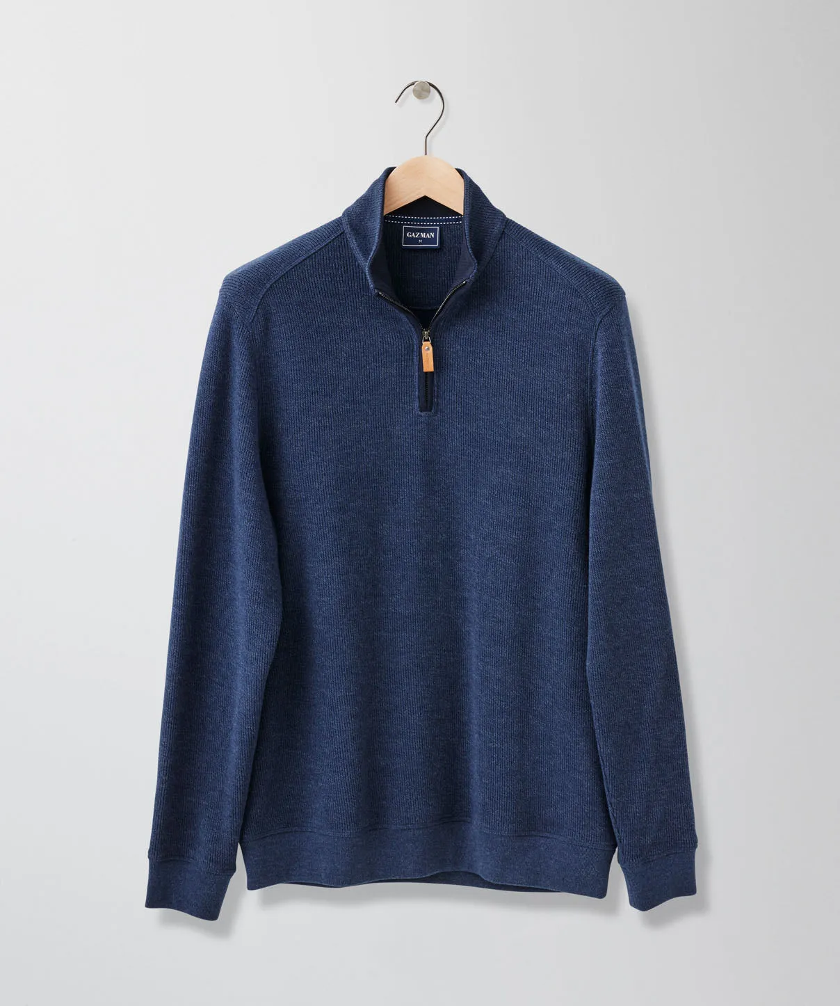Half Zip French Rib Sweat - Denim sold by GAZMAN