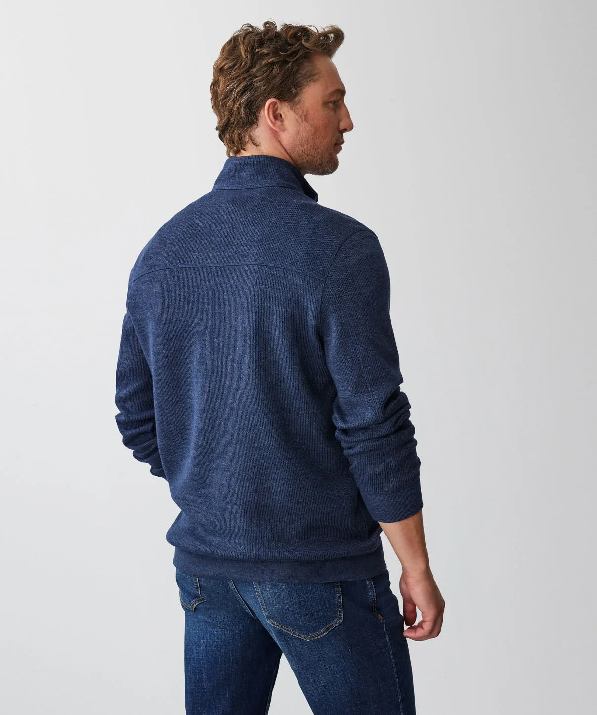 Half Zip French Rib Sweat - Denim sold by GAZMAN product image thumbnail 3