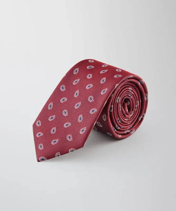 Silk Paisley Geo Tie - Mineral Red sold by GAZMAN