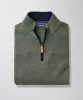Half Zip French Rib Sweat - Khaki sold by GAZMAN
