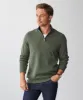 Half Zip French Rib Sweat - Khaki sold by GAZMAN