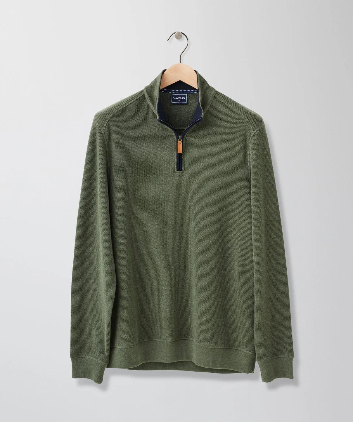 Half Zip French Rib Sweat - Khaki sold by GAZMAN product image thumbnail 3