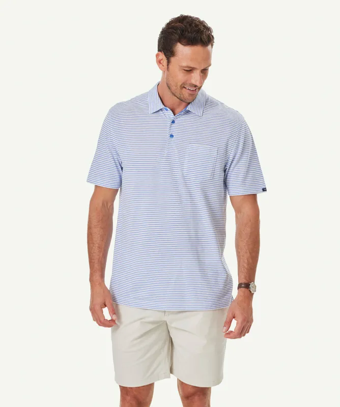 Smart Jaquard Stripe Polo - Sky Blue sold by GAZMAN