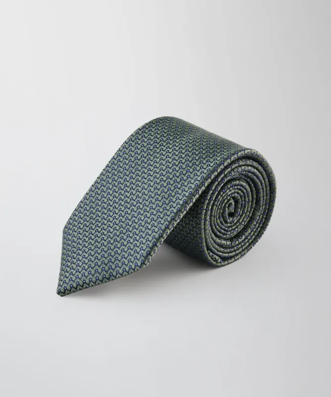 Silk Geo Chevron Tie - Forest sold by GAZMAN