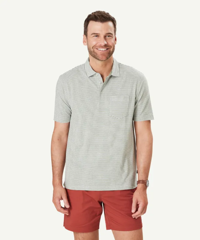 Comfort Stripe Polo - Sage sold by GAZMAN