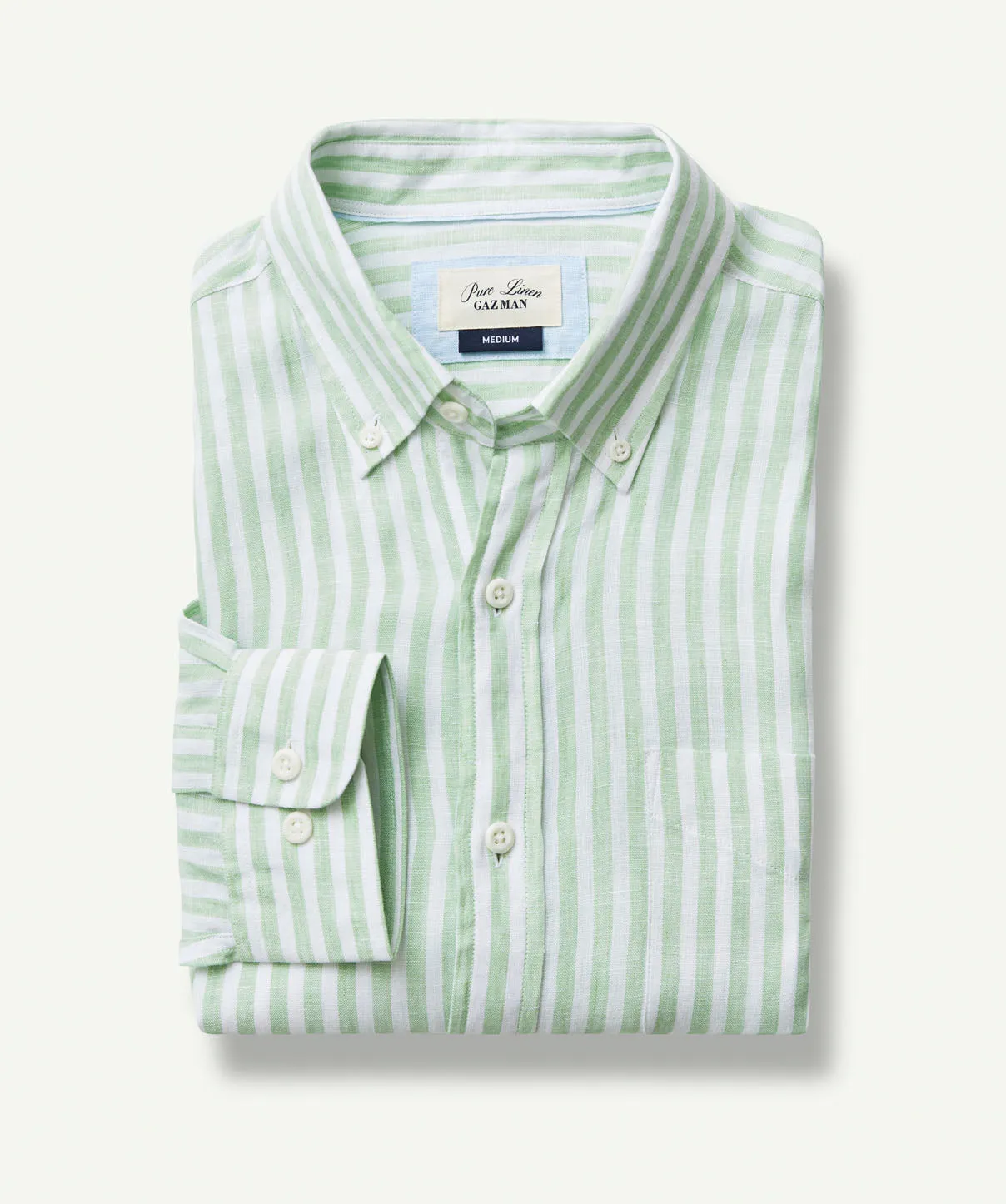 French Linen Stripe Long Sleeve Shirt - Palm sold by GAZMAN product image thumbnail 2